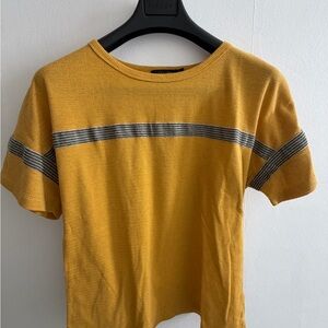 Doe & Rae Mustard Waffle Knit Top